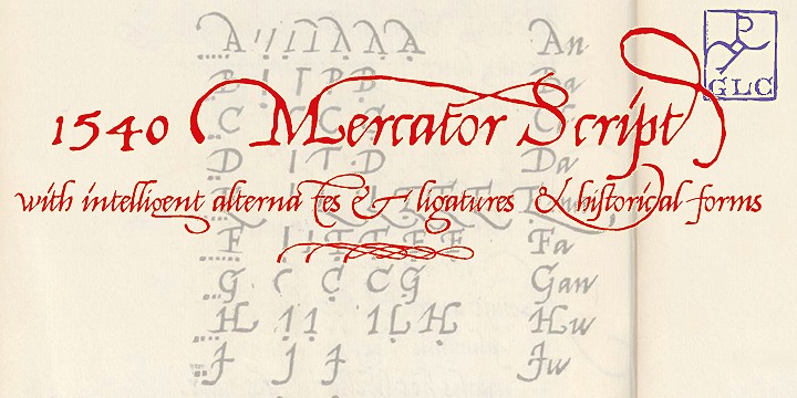 Пример шрифта 1540 Mercator Script #1